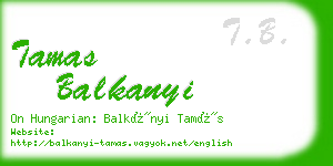 tamas balkanyi business card